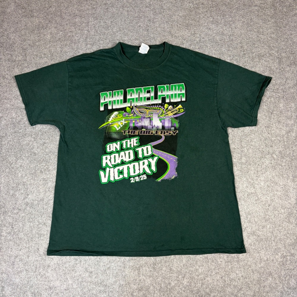 Port & Company Philadelphia Road To Victory Big Easy Green Graphic T-Shirt XL